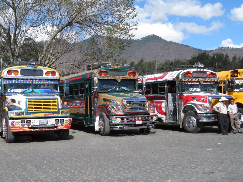 Photo of busses in Antigua, Guatemala
