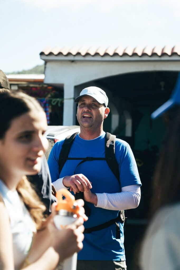 Man with backpack on Acatenango Volcano hike